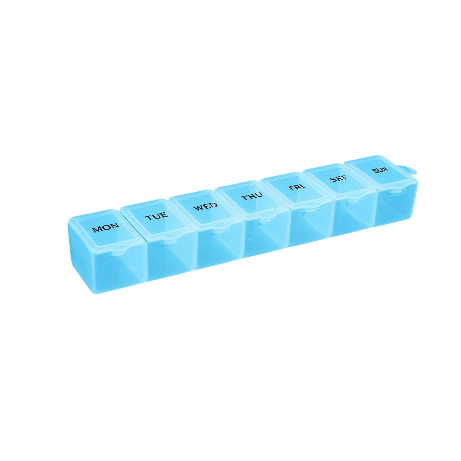 7-Day with Labels – Transparent Colorful Weekly Box for Home and Travel One Size