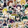 50Pcs Decals Anime My Hero Academia Printing Luggage Decoration Waterproof Cartoon Removable DIY Stickers for Laptop