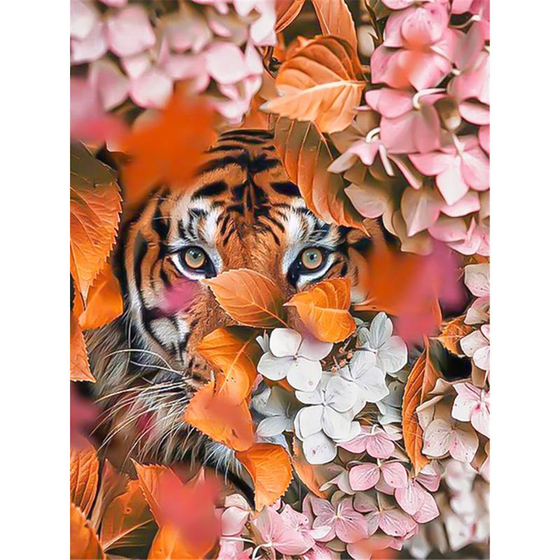 Full Round Drill 5D DIY Animals Tiger Diamond Painting Flower Fox Diamond Embroidery Cross Stitch Christmas Decoration