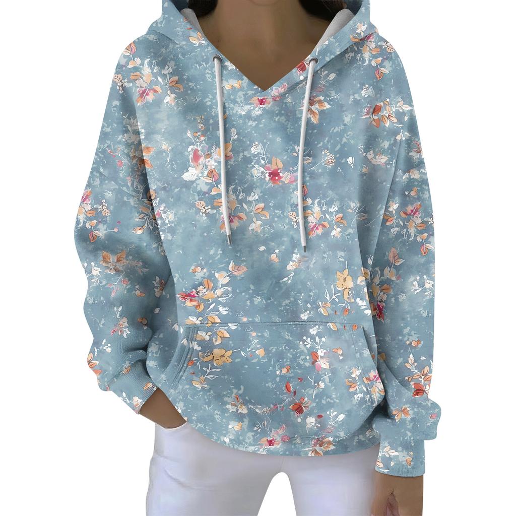 Women's Fall And Winter Printed Pullover Hooded Sweatshirt Long Sleeve Fashion Sweatshirt