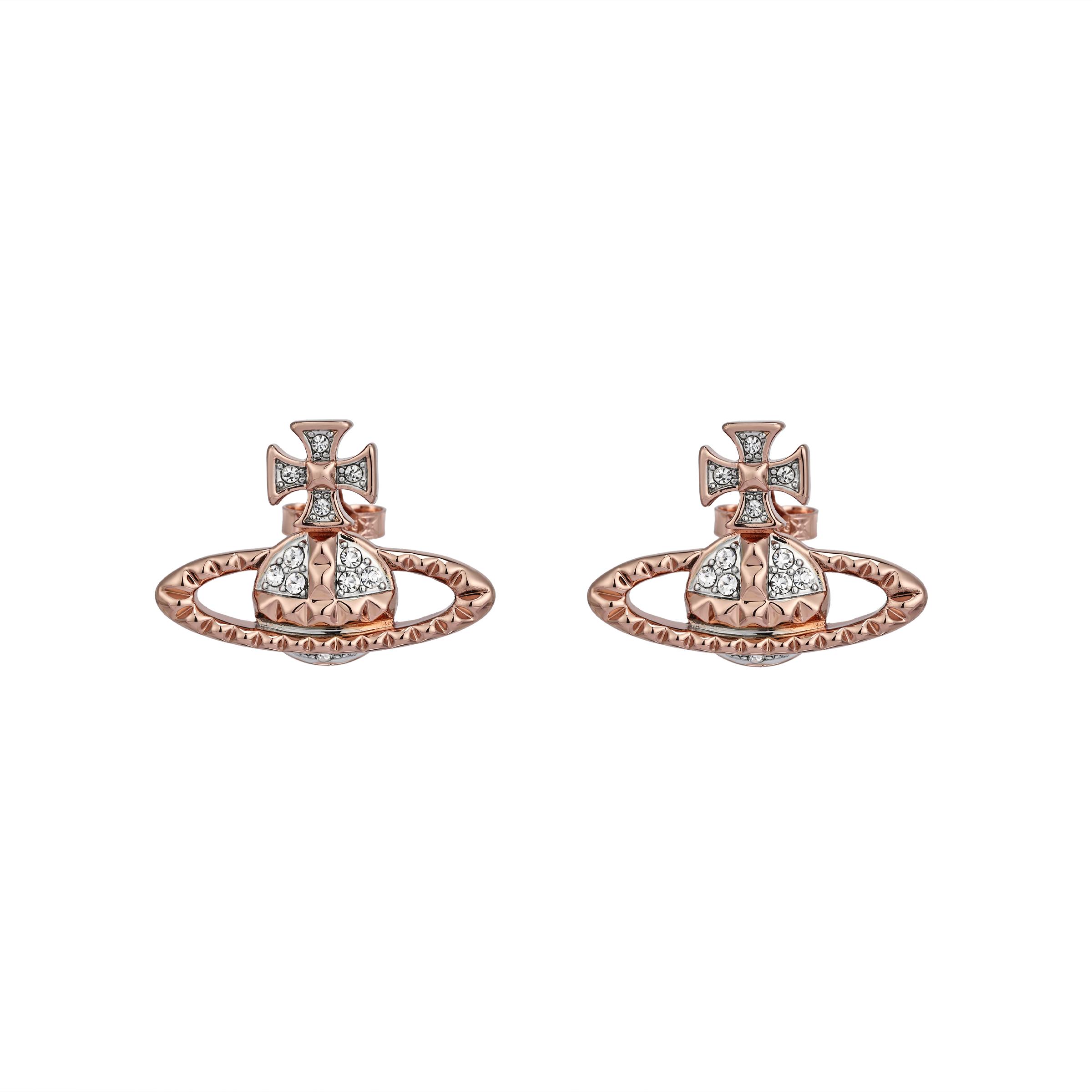 Vivienne Westwood Mayfair Bas Relief Classic Studded Planet Relief Earrings Women earrings Brass 62010029G118G118 Box