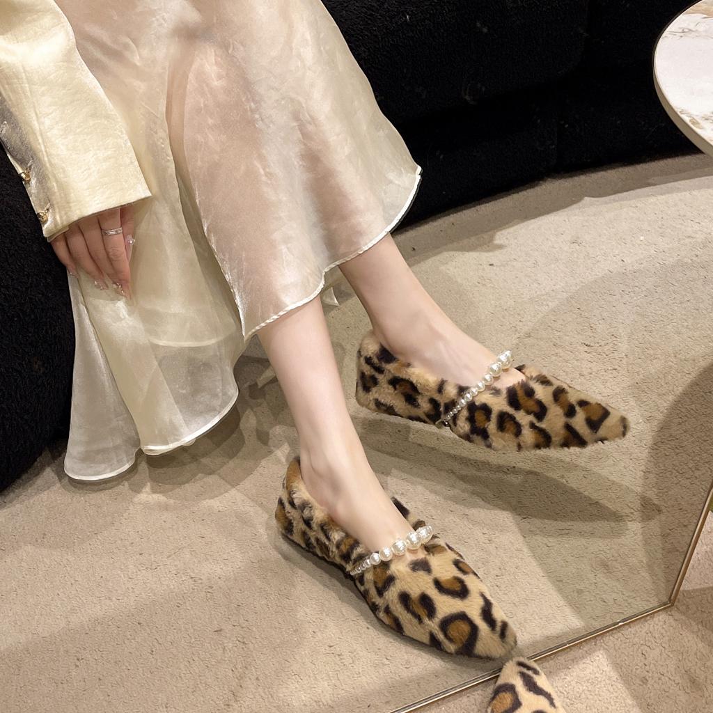 Mao Mao shoes women's velvet warm new autumn and winter gentle wind soft-soled cotton shoes