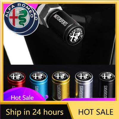 Car Stickers For Alfa Romeo 4PCS Car Wheel Tire Valve Caps Tyre Rim Stem Dustproof Covers For Alfa Romeo 159 Giulietta Giulia 14
