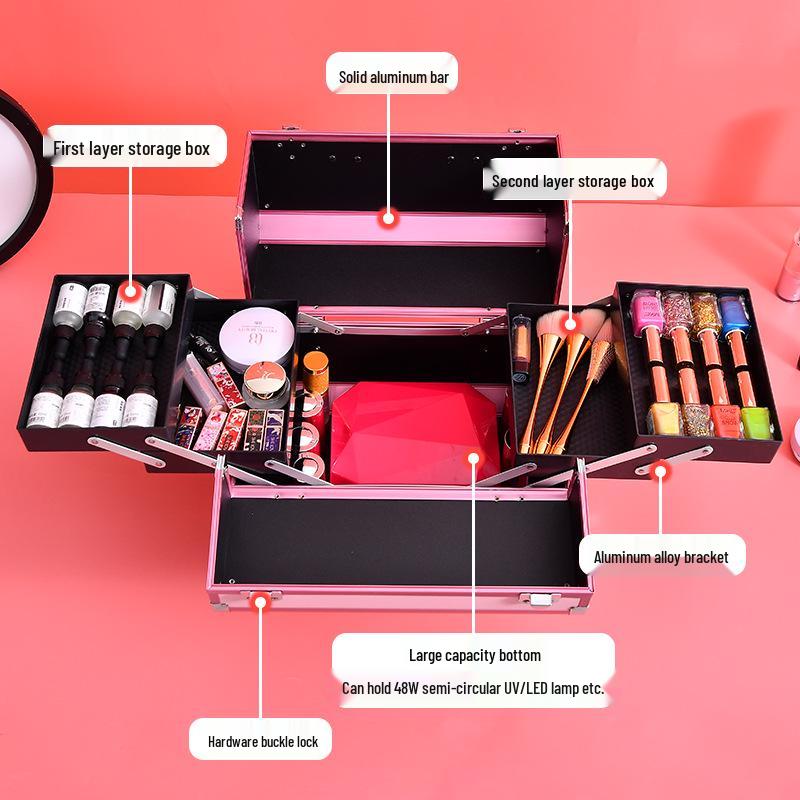 Geantă Profesională pentru Artiști de Machiaj cu Capacitate Mare: Perfect pentru Extensii de Gene, Manichiură, Tatuaj Sprâncene și Mai Mult