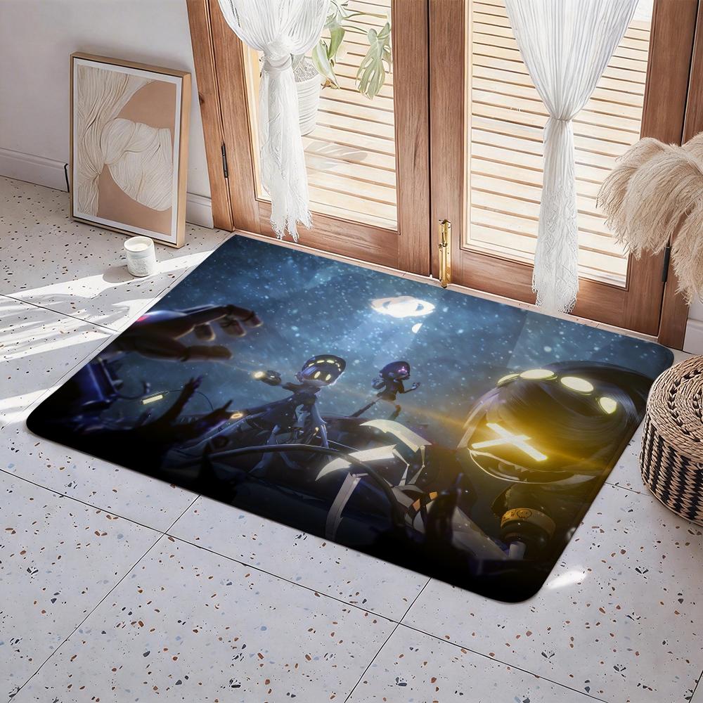M Murder Drones Floor Mat Eco Flannel Doormat Non Slip Odorless Indoor Floor Rug Soft Short Plush Home Mat