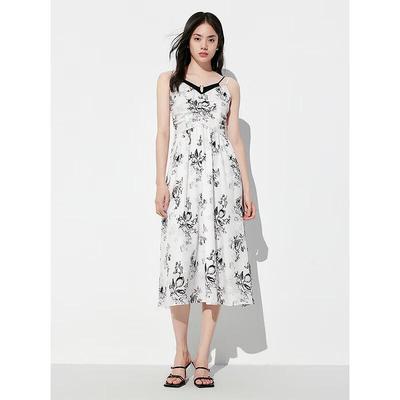 PEACEBIRD Women's French Holiday Floral Camisole Maxi Dress