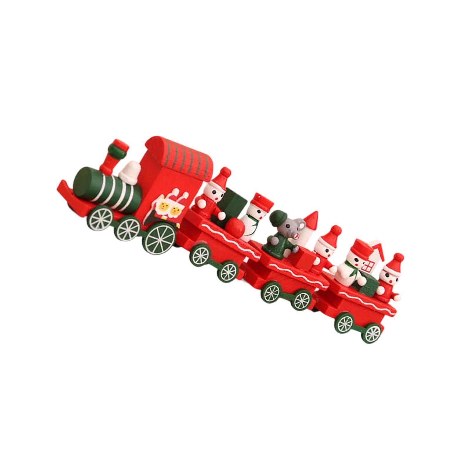 

Christmas Wooden Train Window Decoration Handcrafted Festival Home Display Ornament Kids Room Decorative Item 1