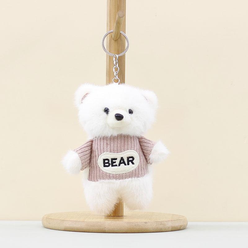 

Plush Kids Bears Pendant Adorable Cartoon Design Bags Decoration Dolls Gifts білий