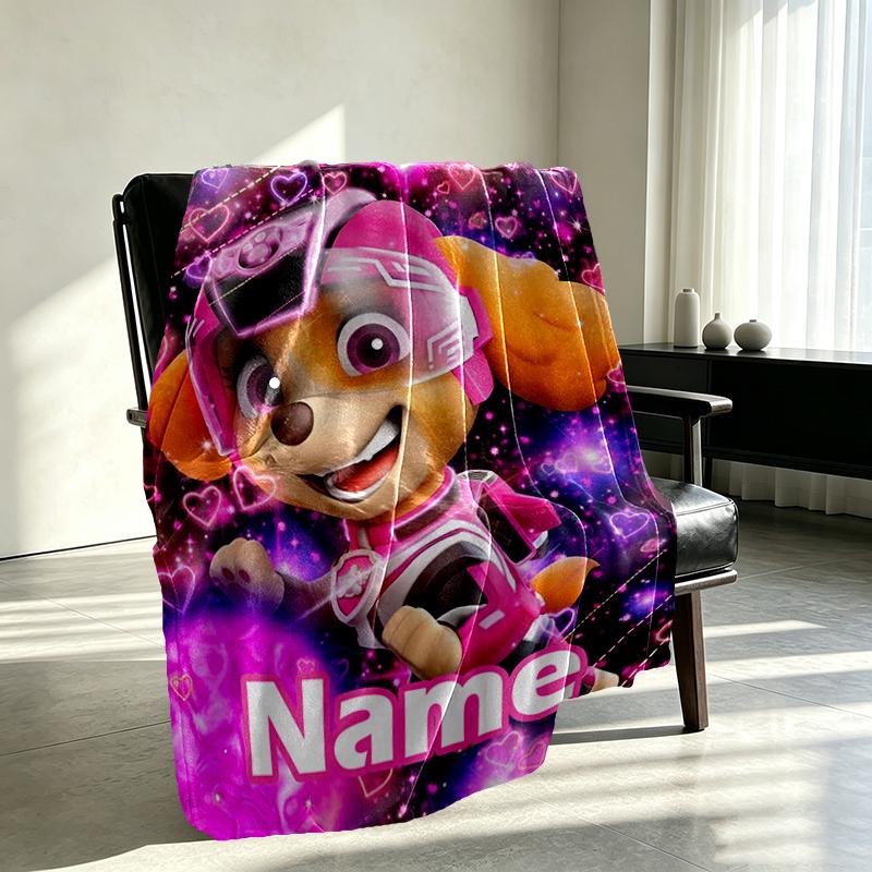 Custom Name Personalized PAW Patrol Print Blanket, Home Decor, Bedroom, Sofa, Camping, Couch, Gifts for Birthday Christmas