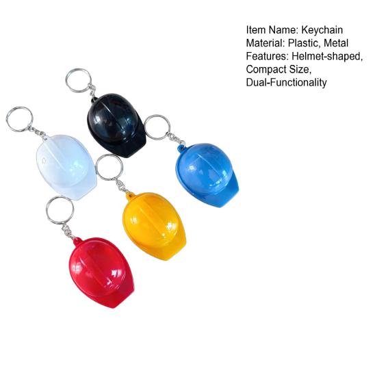 3 st Hjälmformad Nyckelring Mini Bärbar Flasköppnare Metall Hård Glansig Byggarbetsplatsstil Dekorativ Nyckelring