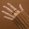 Maillard Style Medieval Store Jewelry Natural Tiger Eye Gem Ring Women'S Retro Niche Design Gold Ring