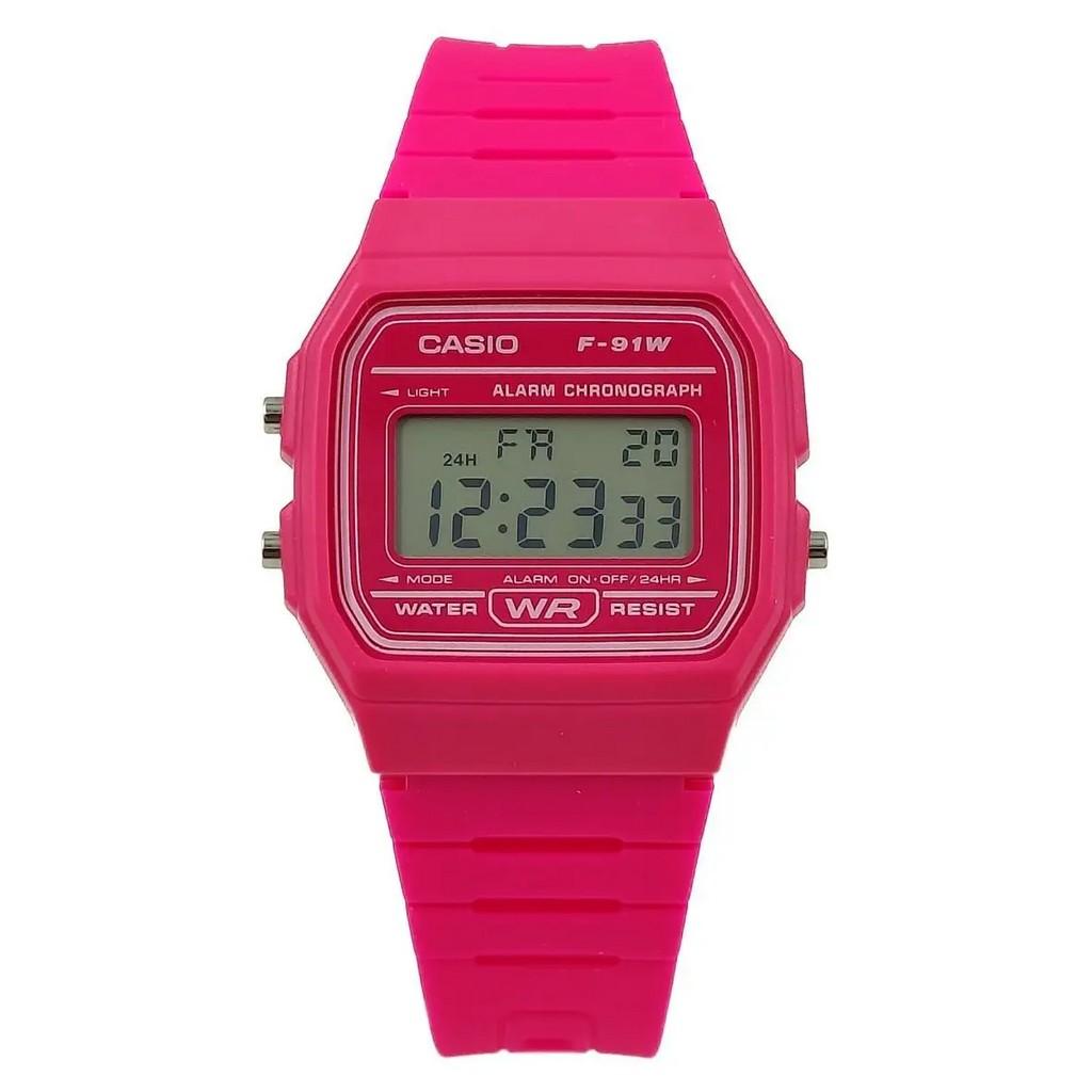 

Часы унисекс Casio Digital с розовым полимерным ремешком F-91WC-4A