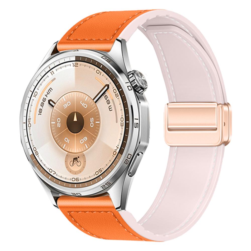 22mm 20mm Skórzany+Silikonowy Pasek do Huawei Watch GT6/GT5/Pro GT4 3 Pro 46mm Sportowa Opaska na Nadgarstek dla Samsung Galaxy Watch 7 6 5 Pasek