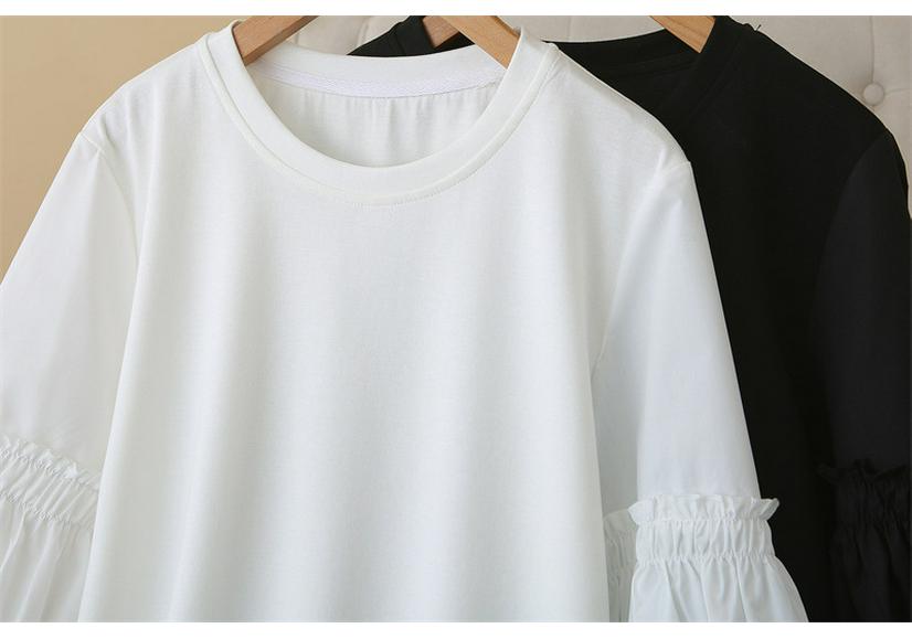 2026 Spring/Summer Plus Size European & Korean Style Tulip Sleeve T-shirt - Versatile Fat Girl Top