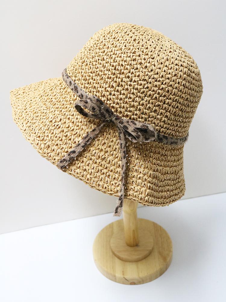 Summer UV Protection Holiday Beach Flower Design Straw Hat Women's Straw Crochet Bohemian Foldable Panama Sun Hat