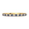 Blue Sapphire Eternity Band Ring - 925  Sterling Silver Gold Vermeil