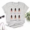 Women T Shirts Fashion Womens Cartoon Graphic Finger Nail Cute Printed Top Tshirt Female Tee Shirt Ladies Clothes T-shirts