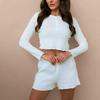 Squisito set di pigiami autunnali a maniche lunghe da donna, moda sottile, pantaloncini in cotone, moda europea e americana, abbigliamento da casa casual