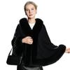 Womens Warm Knit Shawl Cape Solid Color Elegant Wrap Scarf Winter Outwear
