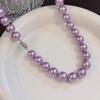 Elegante Collana di Perle Tahitiane Viola da Donna - Versatile Catena per Maglione di Alta Gamma, Regalo Perfetto per la Mamma