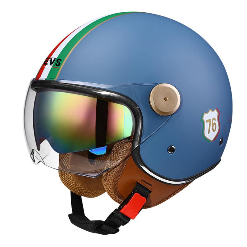 Lightweight Vintage Motorcycle Helmet With Dual Visor Motorbike Riding 3/4 Open Half Helmet Retro Casco Moto 3C & Dot