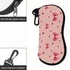 Cute Pink Bowknot Heart Pattern Soft Pouch,Sunglasses Case Portable Fabric Eyeglass Bag,Scratch Resistant Spectacle Protector Travel Accessories