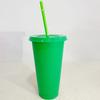 Reusable Drinkware With Straws,Lid Flash Powder Water Bottle Plastic Tumblers Straw Drinking Cup Cold Drink Tumbler