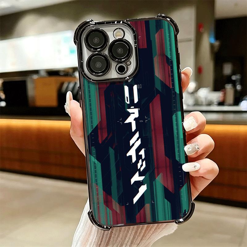 Cyberpunk Aesthetics Plating Phone Case For Iphone 16 17 Pro Max Air 16E 14 15 Plus 12 13 Mini Anti-Fall Airabag Cover