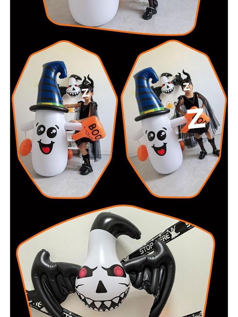 Halloween Pumpkin Ghost Inflatable Lantern for Decor & Costumes