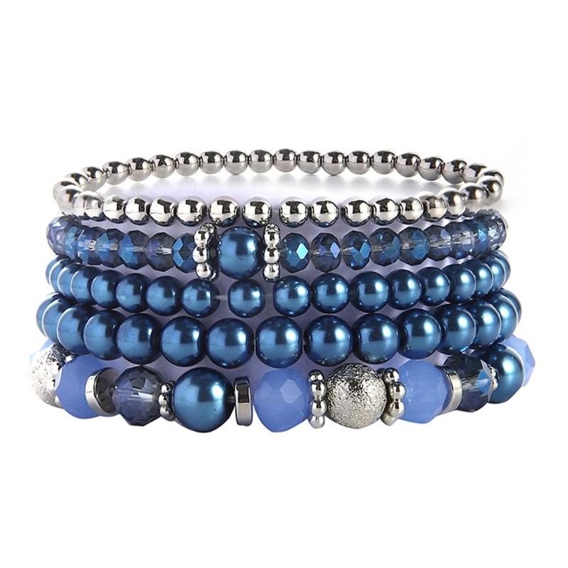 Pack of 5 Fashionable Crystal Bead Bracelet Elegant Crystal Bead Bracelets Perfect for Everyday Wear Gatherings