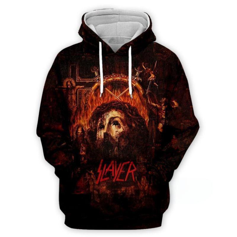 SLAYER ROCK Mikiny Pánské 3D Potisk Pánské Dámské Mikina Ležérní Oversized Pánské Oblečení Streetwear Módní Mikina