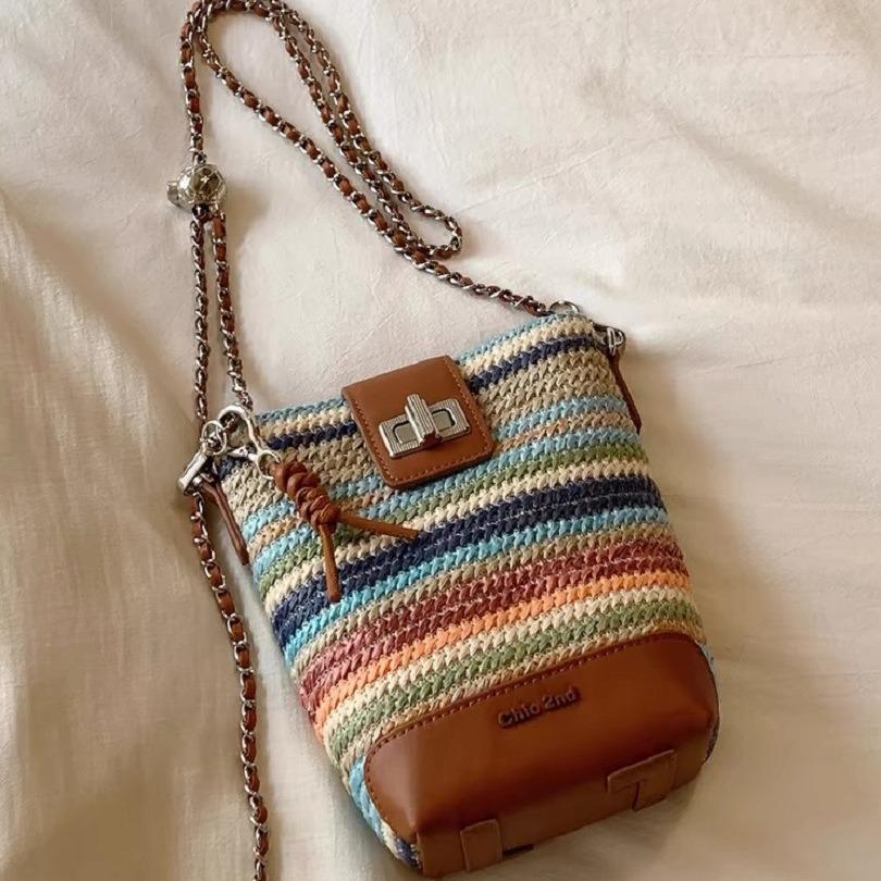 

Женская плетеная сумка-ведро кроссбоди Nanfeng Chio Rainbow Bridge 2024