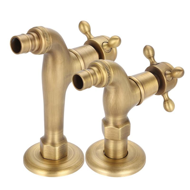 1 PC Vintage Solid Brass Single Handle Faucet for Washing Machine Wall Mounted Water Tap