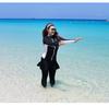 Plus-Size Women's Two-Piece Diving Suit, XL, Long Sleeves & Pants, Sun Protection, Slimming, Jellyfish-Resistant, 5-Piece Set