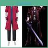 Set de Disfraz de Cosplay de Devil May Cry Dante con Chaqueta, Pantalones y Guantes para Juego de Rol de Anime