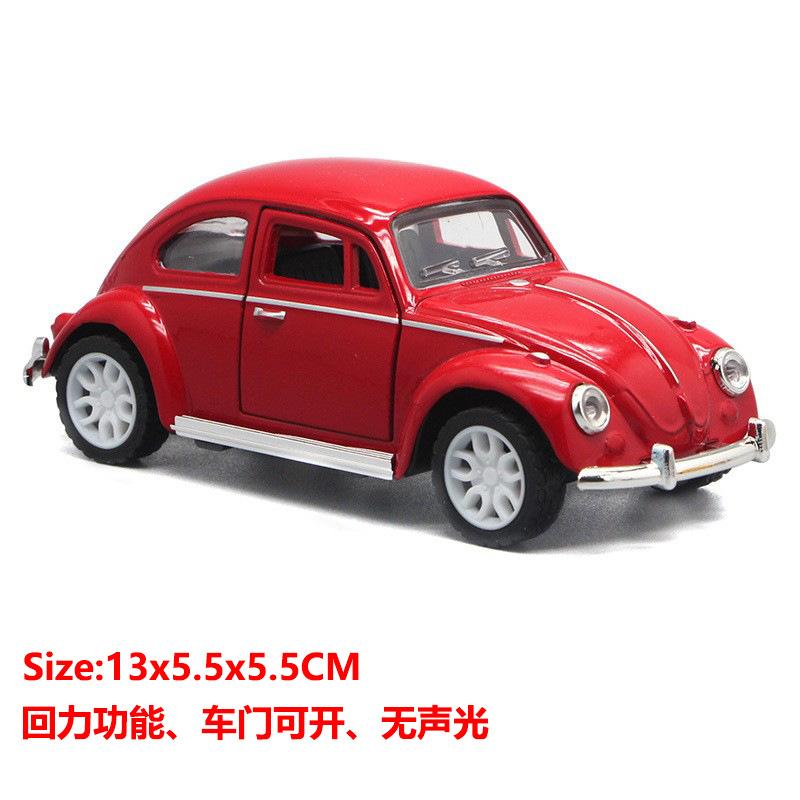 1:36 Classic Beetle Diecast Metal Pull Back Action Drives Car Forward Car Model Toy for Gift