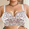Plus Size Women Full Coverage Underwire Push Up Mesh Bra For Large Bust