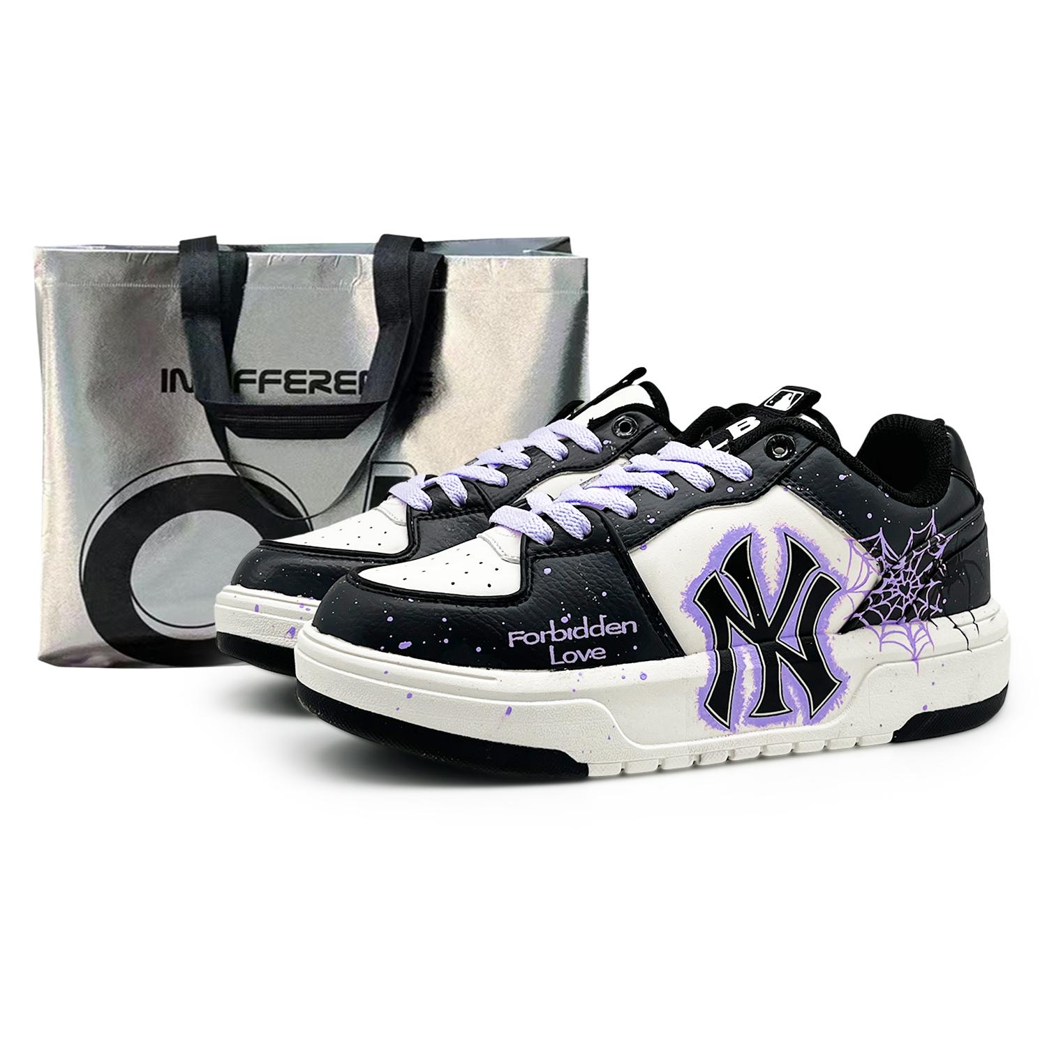 

MLB Chunky Liner EIGHT% Spider Dance Abrasion Resistant Low top Skateboard Shoes Unisex Black Purple 3ASXCA12N-50WHS(Team131-1S) 38