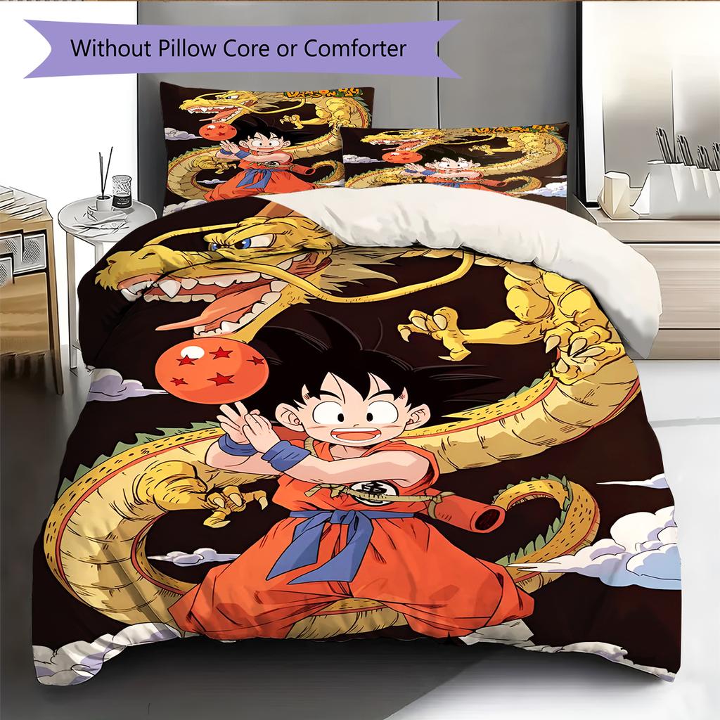 Juego de Ropa de Cama con Estampado de Dibujos Animados Colcha Funda de Colcha Funda de Almohada Decoración del Hogar Regalo de Cumpleaños (1 * funda nórdica + 2 * fundas de almohada, sin núcleo)