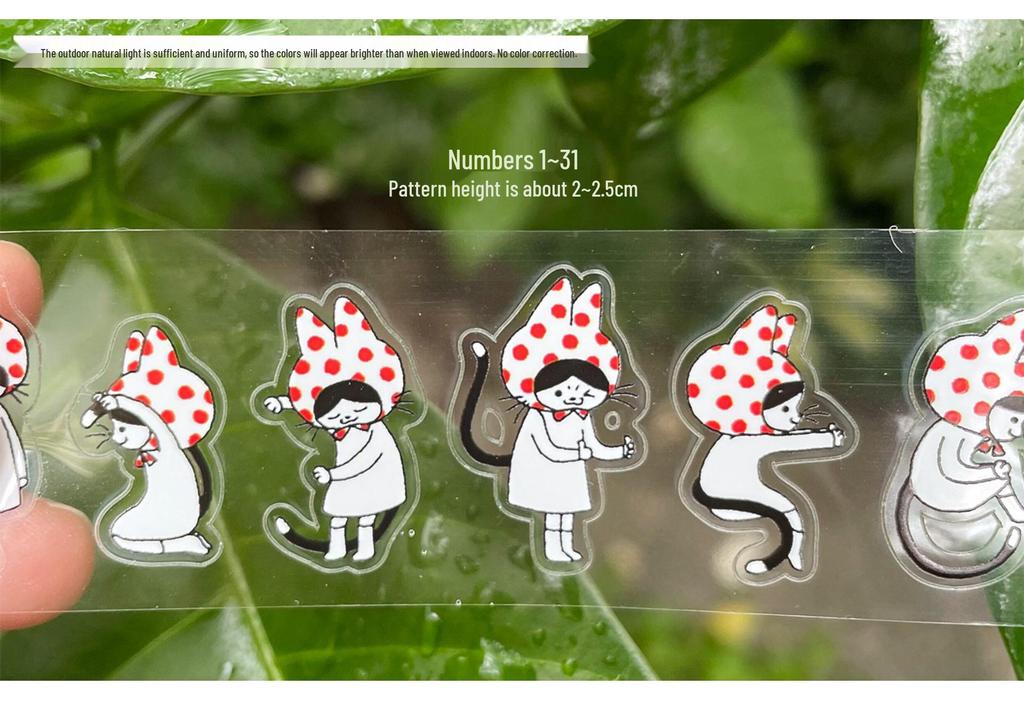 Complete Collection: Nekocha Washi Tape with Cute Witch Cat Doodles for Journaling & Collage