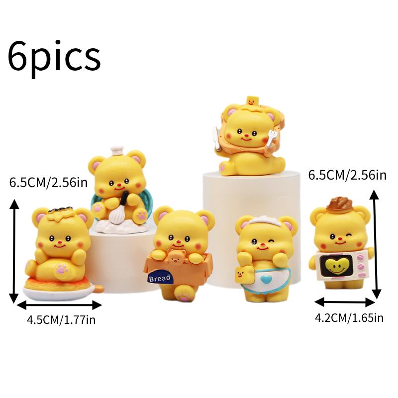 

Масло 6шт Медведь ПВХ Модель Игрушка Кукла Настольное Украшение Мультфильм Подарок Коллекция