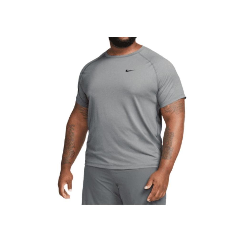 Nike Dri-FIT Ready Solid Logo Fitness Crew Neck Short Sleeve T-Shirt Men tops Silver DV9815-084