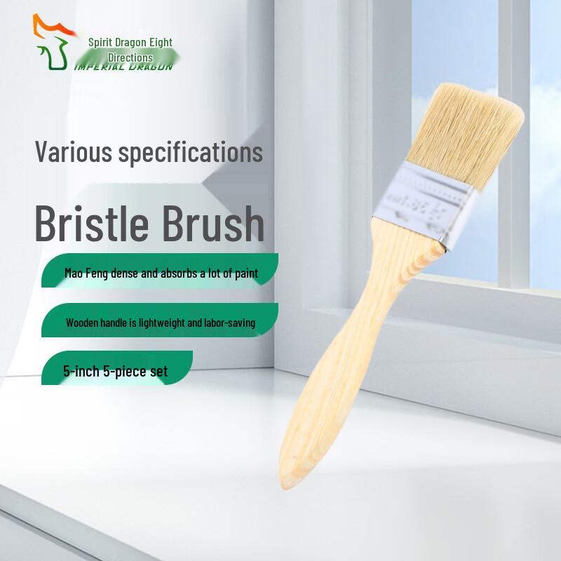 Versatile Wooden Handle Hog Bristle Brush Set