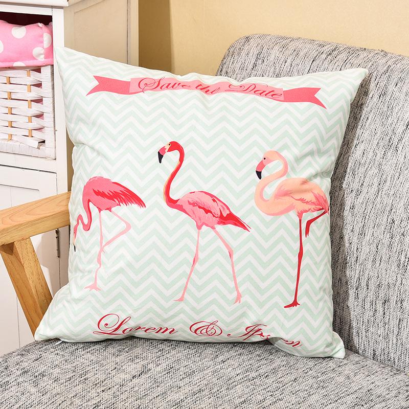 Small Fresh Flamingo American Pastoral Nordic Style Pillow Set Car Sofa Cushion Pillow Cover Does Not Include Pillow Core