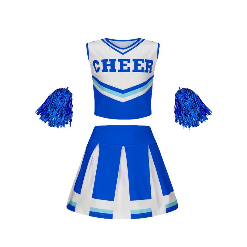 Girls Cheerleading Uniform Kids Stage Performance Outfit School Sports Meet Dance Costume