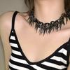 Gothic Heavy Rivet Tassel Necklace, Dark Spicy Girl Exaggerated Clavicle Choker