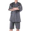 YUKITAC Men's Jinbei (Jacket) in Black, Green, and Gray, Sizes M/L/LL, 100% Cotton, Perfect for Fireworks and Summer Festivals (E, M)