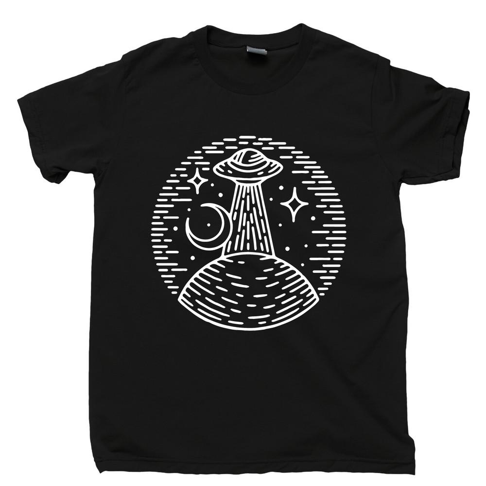 Alien T Shirt Flying Saucer Extraterrestrial Spaceship Believe UFO Sightings Tee