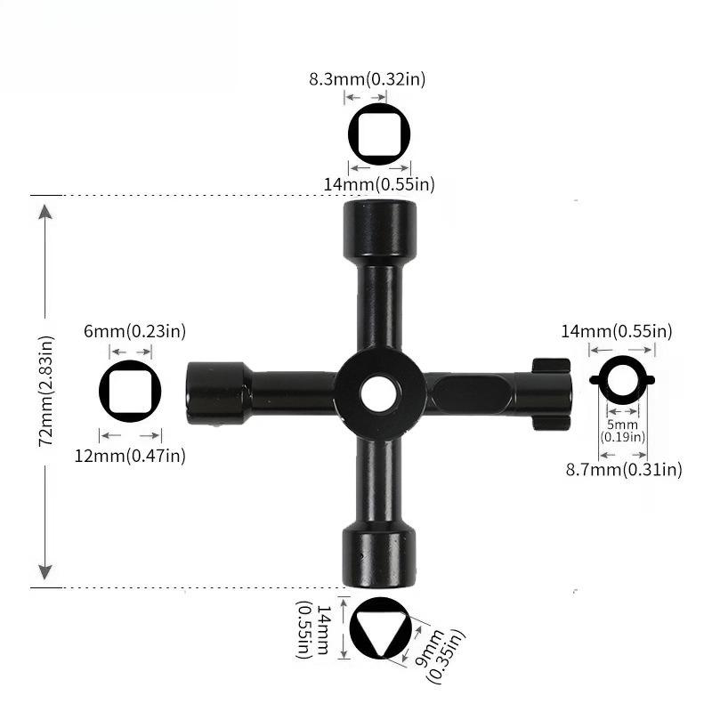 4-in-1 Multifunctional Portable Black Hand Screwdriver DIY Socket Screwdriver Head Combination