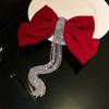Velvet bow headgear hairpin autumn and winter top clip tassel flash diamond spring clip hairpin hair accessories